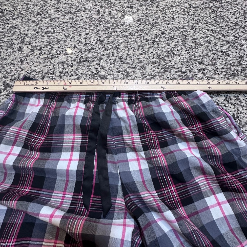 Victorias Secret Plaid Pajama Set Top Pants Women XL Pink Black Lounge Sleepwear - Picture 5 of 15